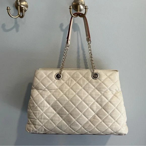 Kate Spade Cream Quilted Tote Bag - Picture 2 of 6